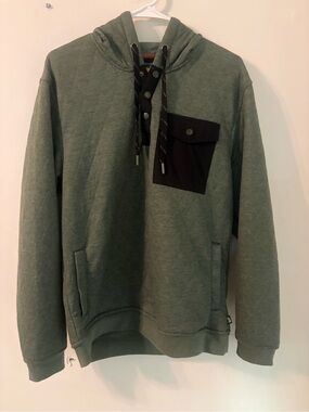 Horizon by Bass Creek Men's Olive Green Hooded Pullover